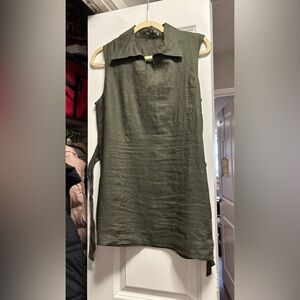 Studio Olive Green Linen Top
